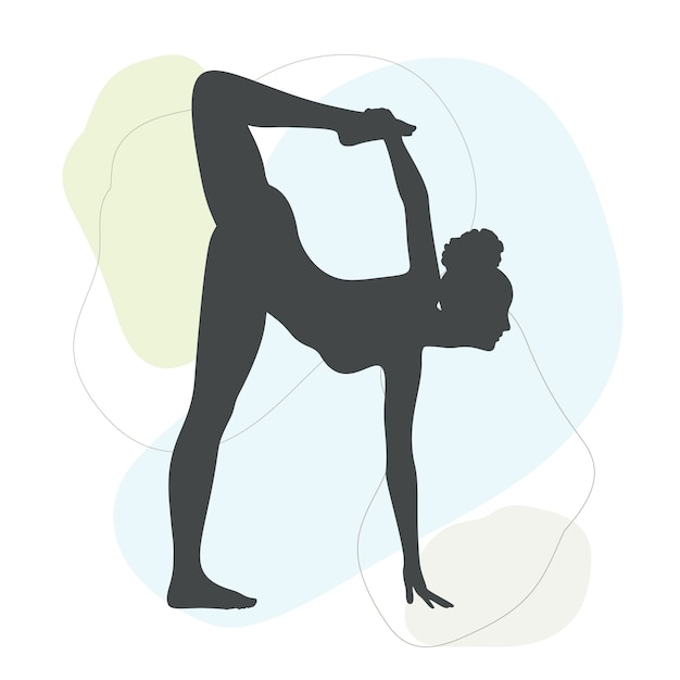 Platte ontwerp gymnast silhouet illustratie