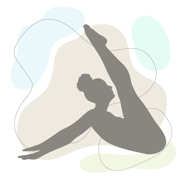 Platte ontwerp gymnast silhouet illustratie