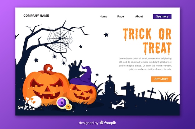 Platte ontwerp halloween-bestemmingspagina