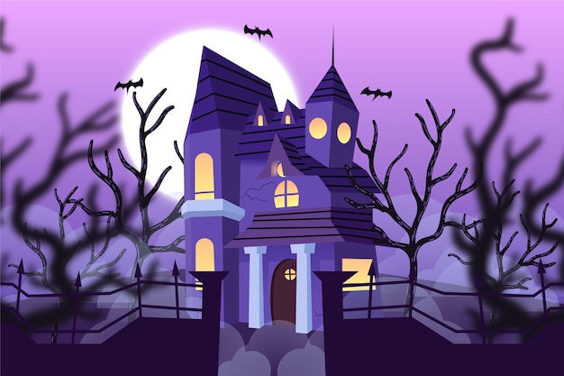 Platte ontwerp halloween huis