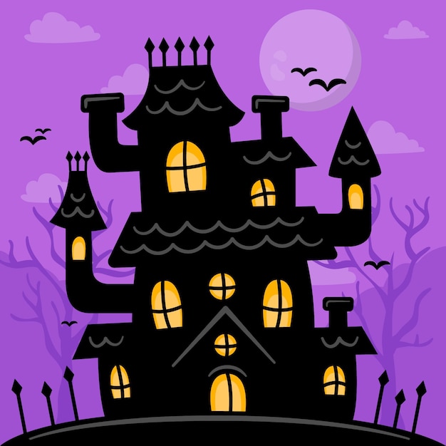 Platte ontwerp halloween huis