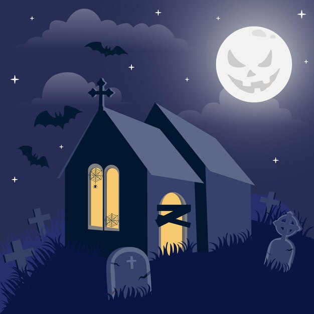 Platte ontwerp halloween huis