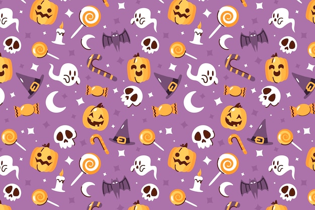 Gratis vector platte ontwerp halloween illustratie