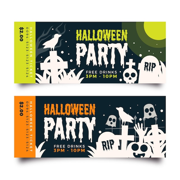 Platte ontwerp halloween kaartjes