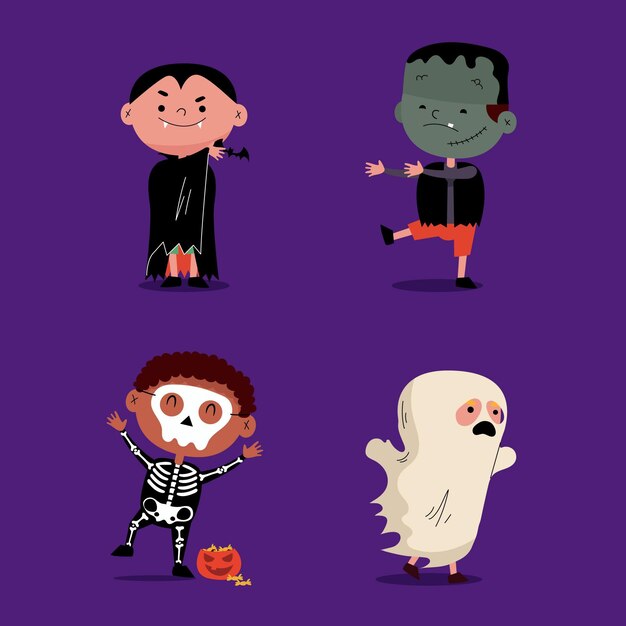 Platte ontwerp halloween kid pack