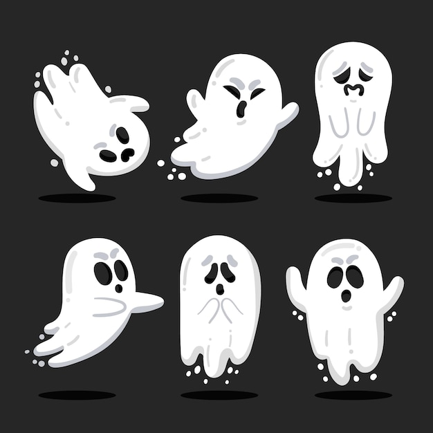 Gratis vector platte ontwerp halloween spookcollectie