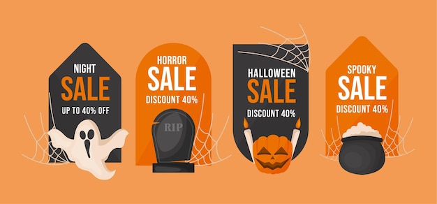 Platte ontwerp halloween verkoop badge collectie