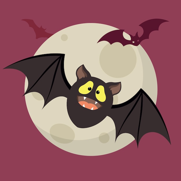 Gratis vector platte ontwerp halloween vleermuis concept