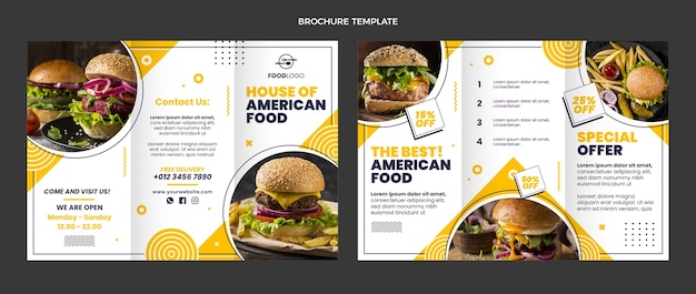 Platte ontwerp hamburger brochure sjabloon