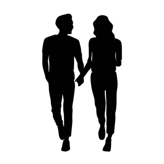 Gratis vector platte ontwerp hand in hand silhouet