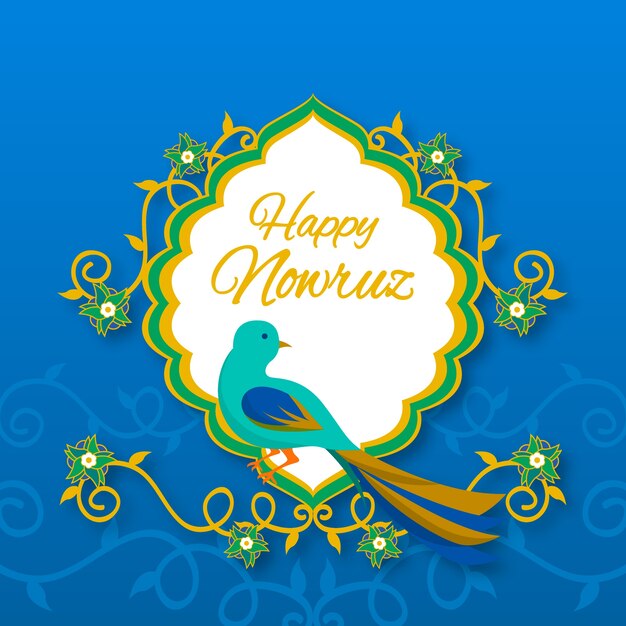 Platte ontwerp happy nowruz concept