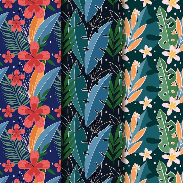 Gratis vector platte ontwerp hawaiiaanse shirt patroon illustratie