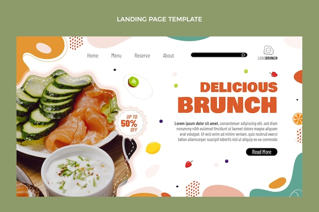 Platte ontwerp heerlijke brunch bestemmingspagina