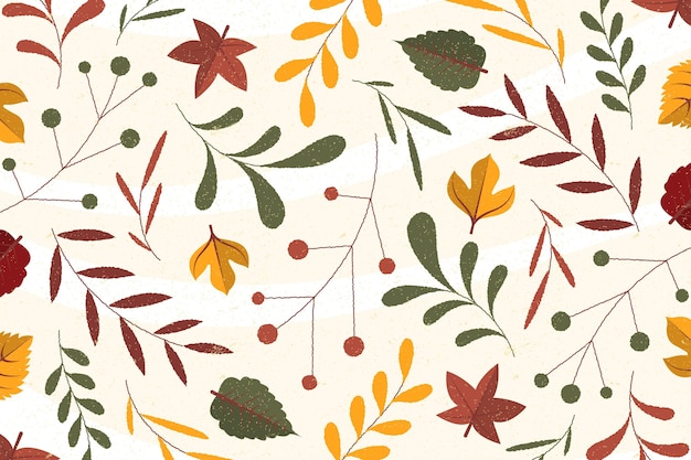 Gratis vector platte ontwerp herfst achtergrond