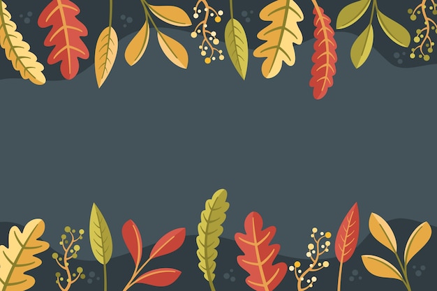 Gratis vector platte ontwerp herfst achtergrond