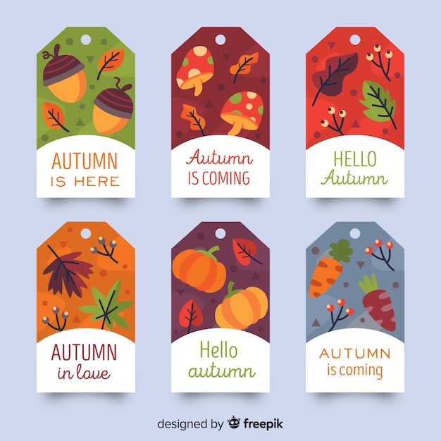 Platte ontwerp herfst badge collectie