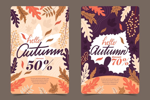 Platte ontwerp herfst banner collectie