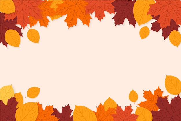 Gratis vector platte ontwerp herfstbladeren achtergrond