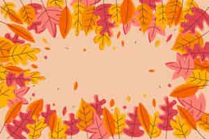 Gratis vector platte ontwerp herfstbladeren achtergrond