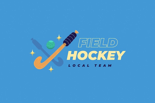 Platte ontwerp hockey logo sjabloon