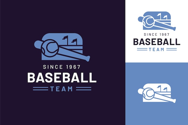 Platte ontwerp honkbal logo sjabloon
