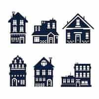 Gratis vector platte ontwerp huis silhouet