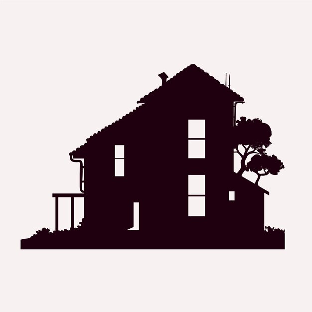 Platte ontwerp huis silhouet