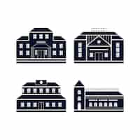 Gratis vector platte ontwerp huis silhouet