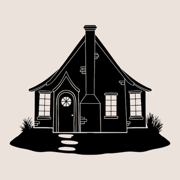 Platte ontwerp huis silhouet