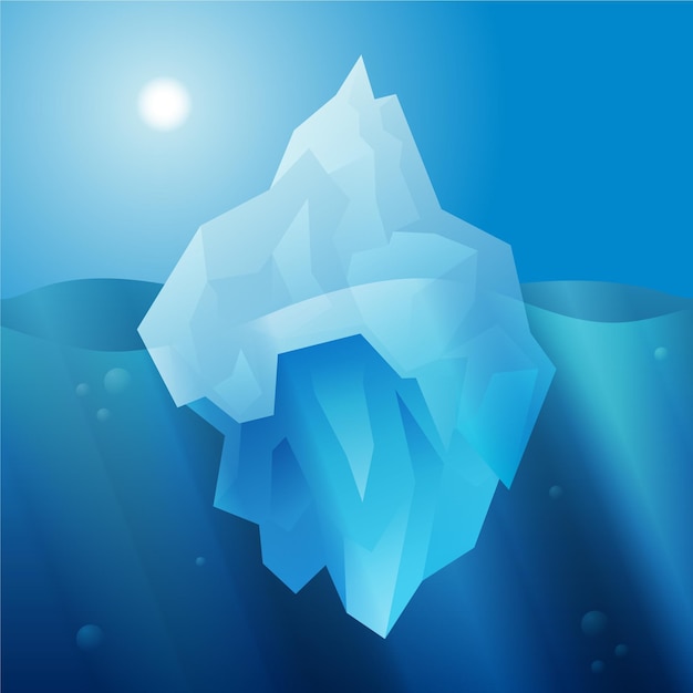 Platte ontwerp ijsberg concept