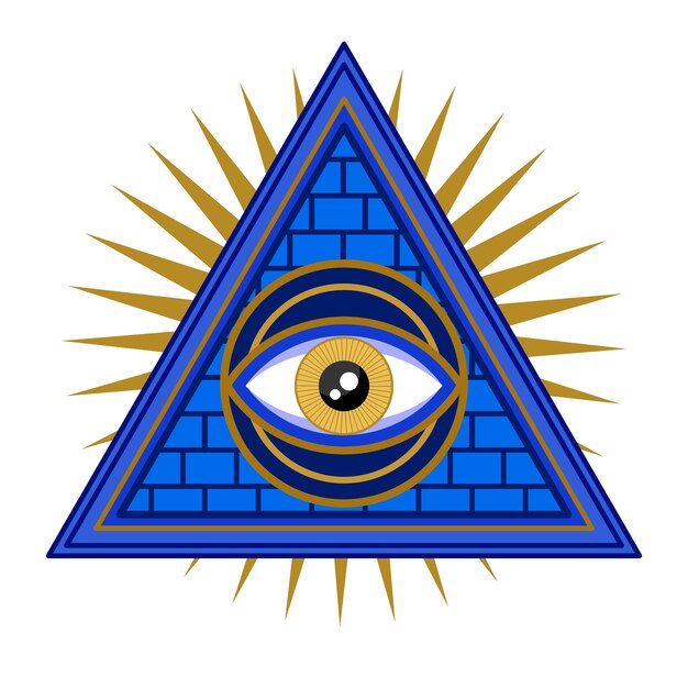 Platte ontwerp illuminati pictogrammen