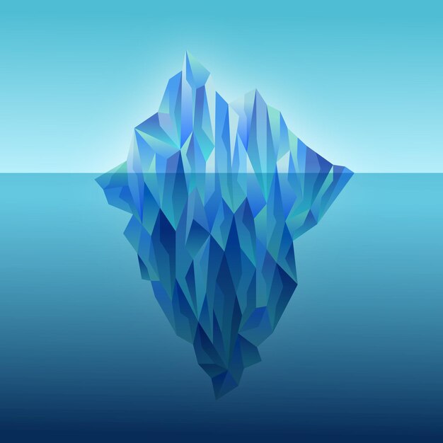 Platte ontwerp illustratie ijsberg