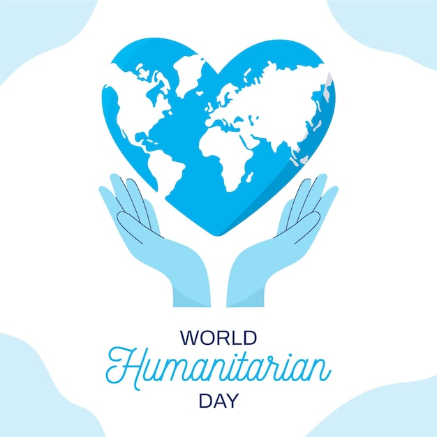 Platte ontwerp illustratie van humanitaire Werelddag