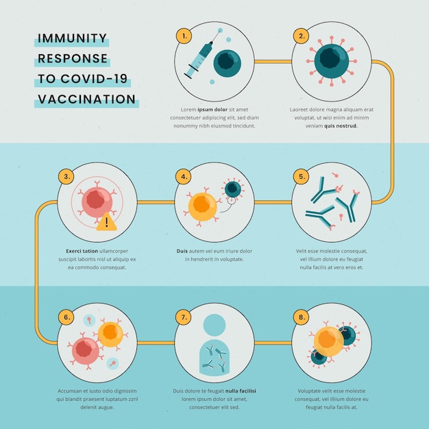 Platte ontwerp immuniteit infographic