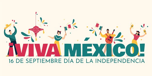 Platte ontwerp Independencia de México achtergrond