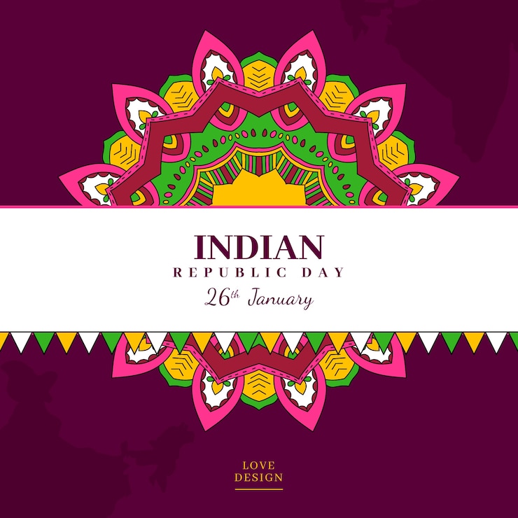 Gratis Vector platte ontwerp indiase republiek dag concept