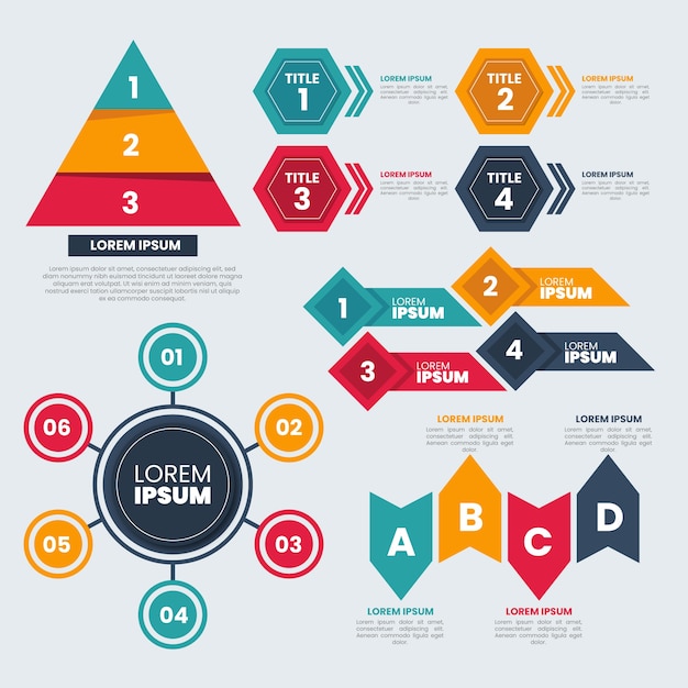 Platte ontwerp infographic element collectie