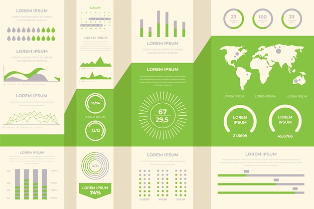 Platte ontwerp infographic met retro kleuren