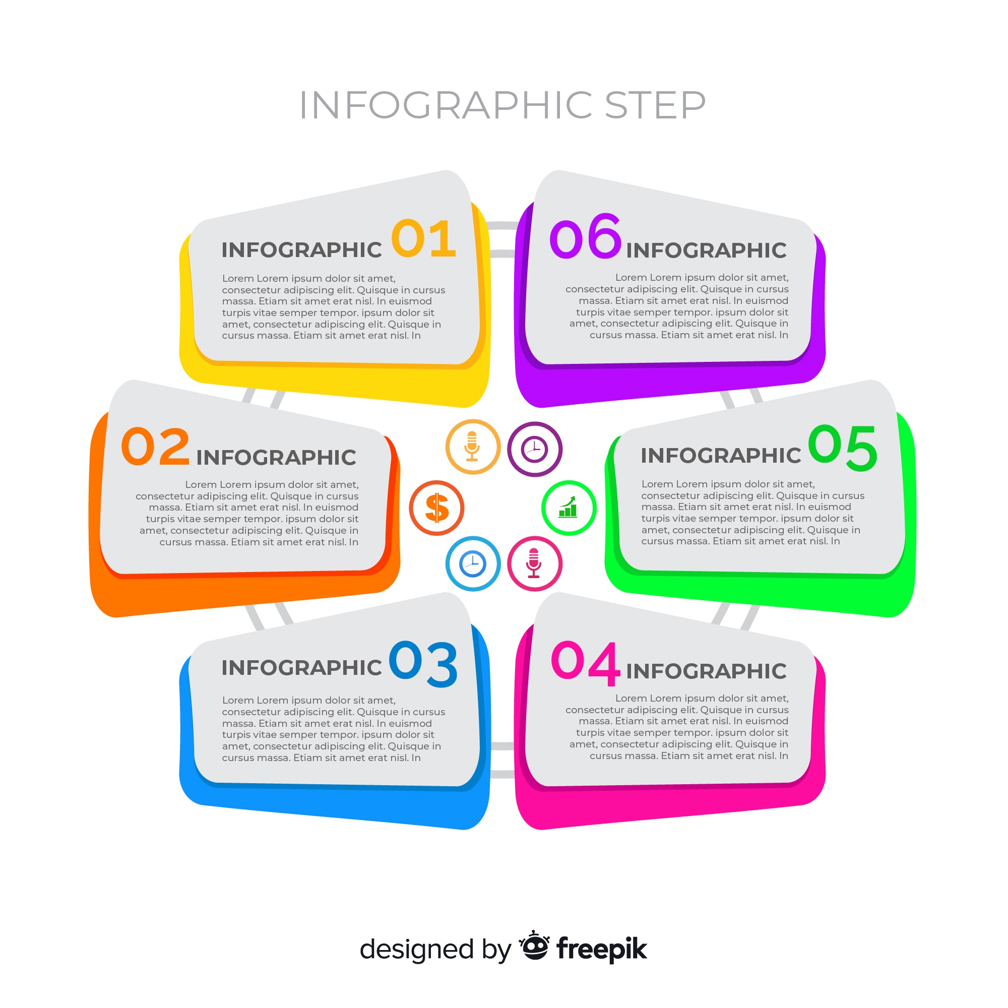 Platte ontwerp infographic stappen