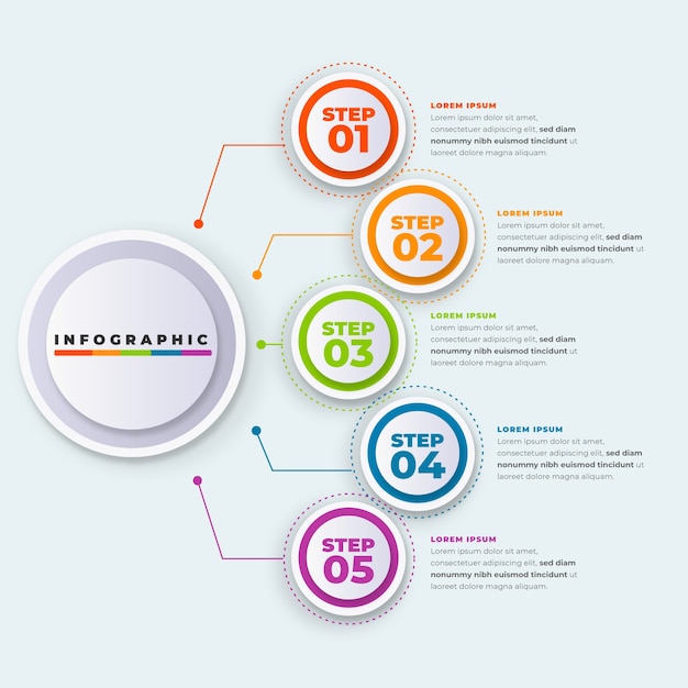 Platte ontwerp infographic stappen