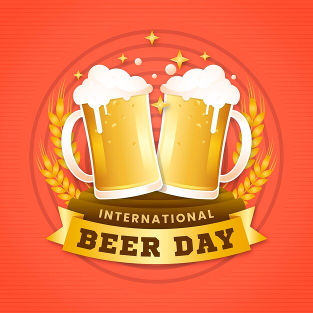 Platte ontwerp internationale bierdag concept