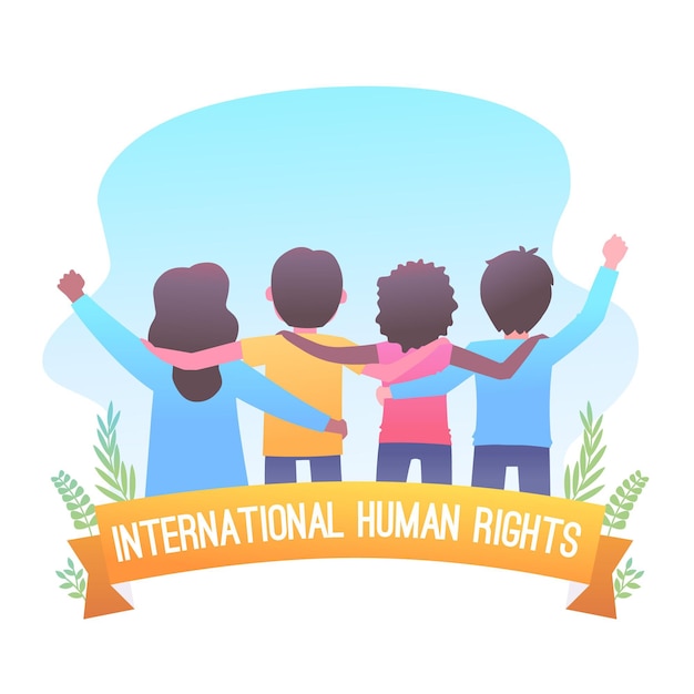 Platte ontwerp internationale dag van de mensenrechten