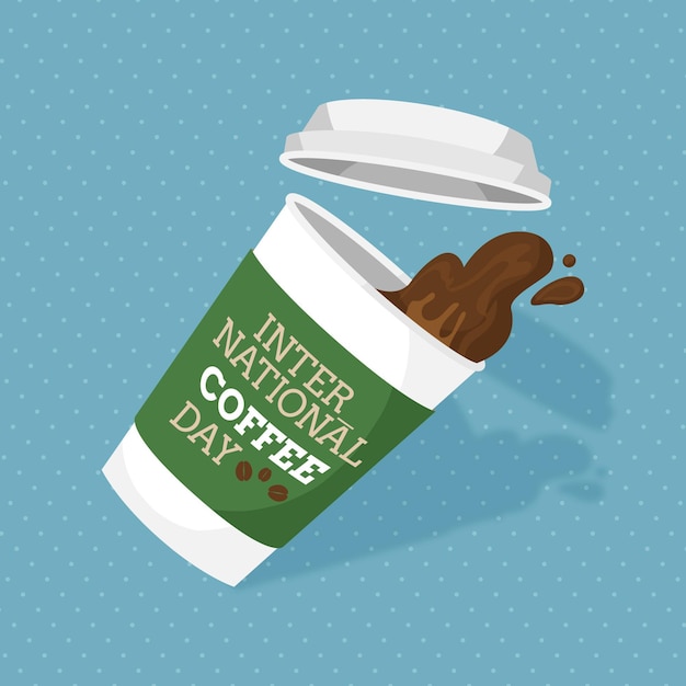 Gratis vector platte ontwerp internationale dag van koffie