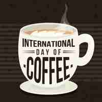 Gratis vector platte ontwerp internationale dag van koffie