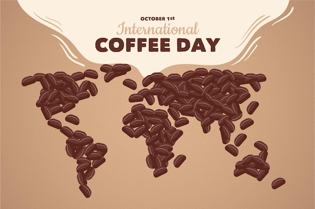 Gratis vector platte ontwerp internationale dag van koffie