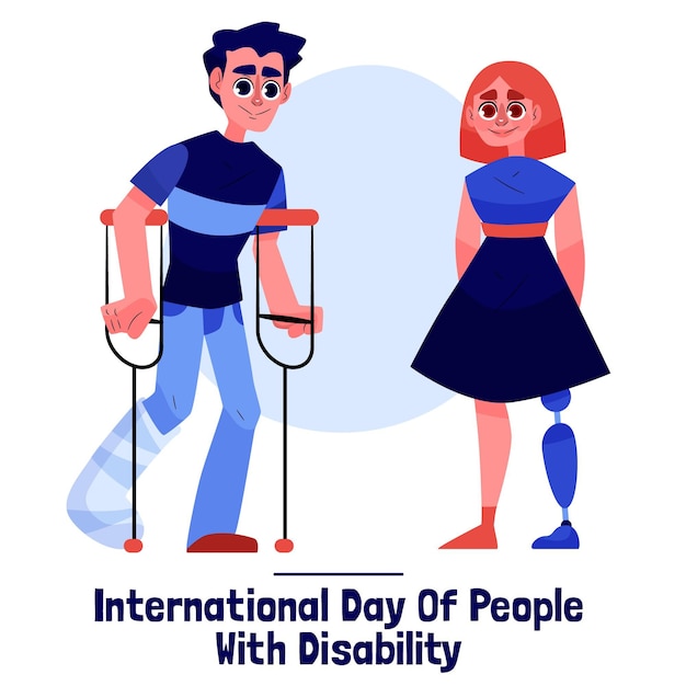 Platte ontwerp internationale dag van mensen met een handicap