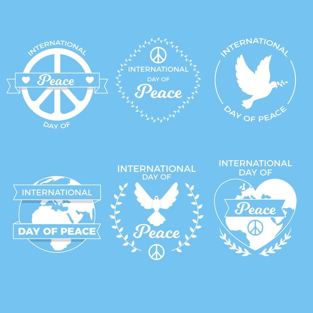 Platte ontwerp internationale dag van vredesbadges