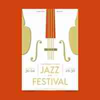 Gratis vector platte ontwerp internationale jazz dag poster sjabloon thema