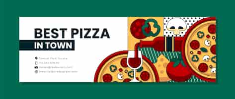 Gratis vector platte ontwerp italiaans restaurant twitter koptekst