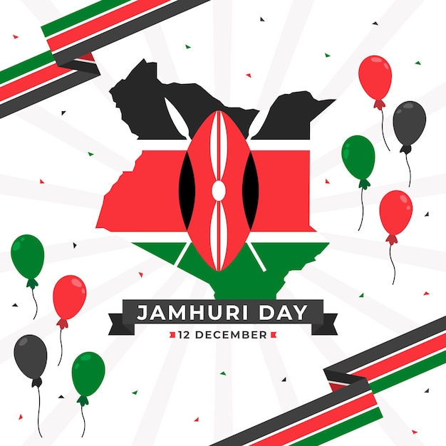 Gratis vector platte ontwerp jamhuri-dag